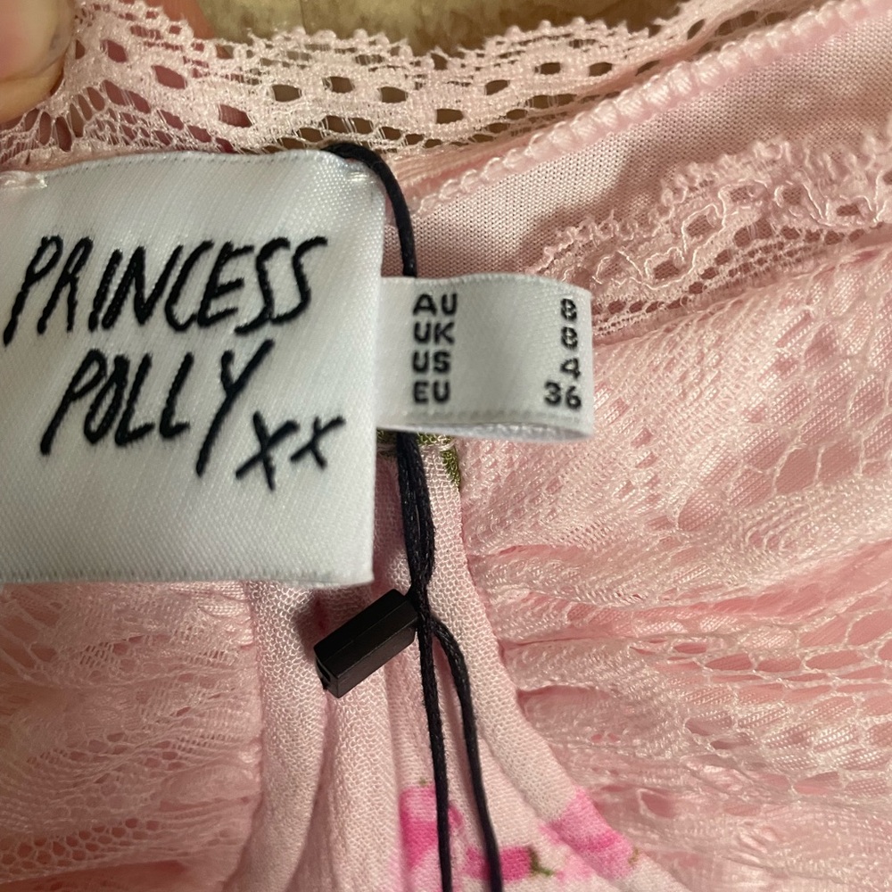 NWT Princess Polly Off Shoulder Emmeline Pink Floral Maxi Dress Size 4 Summer - Picture 7 of 9